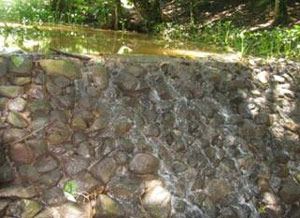 A waterfall in the stream.